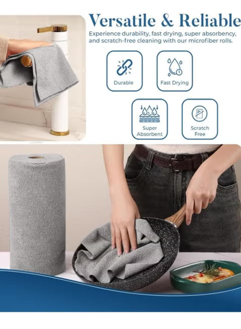 Premium Microfiber Towels – 20 Super Absorbent, Lint‑Free Pack Roll