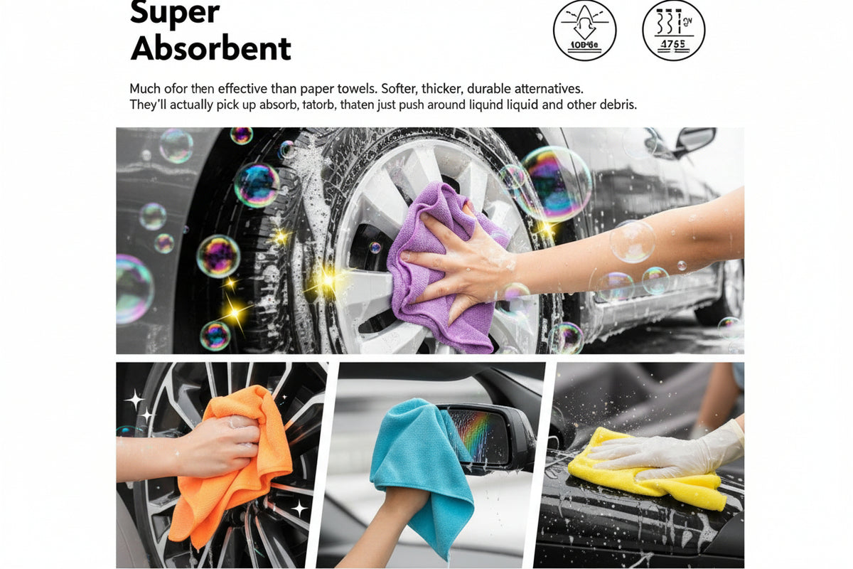 Premium Microfiber Towels – 20 Super Absorbent, Lint‑Free Pack Roll