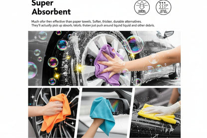 Premium Microfiber Towels – 20 Super Absorbent, Lint‑Free Pack Roll